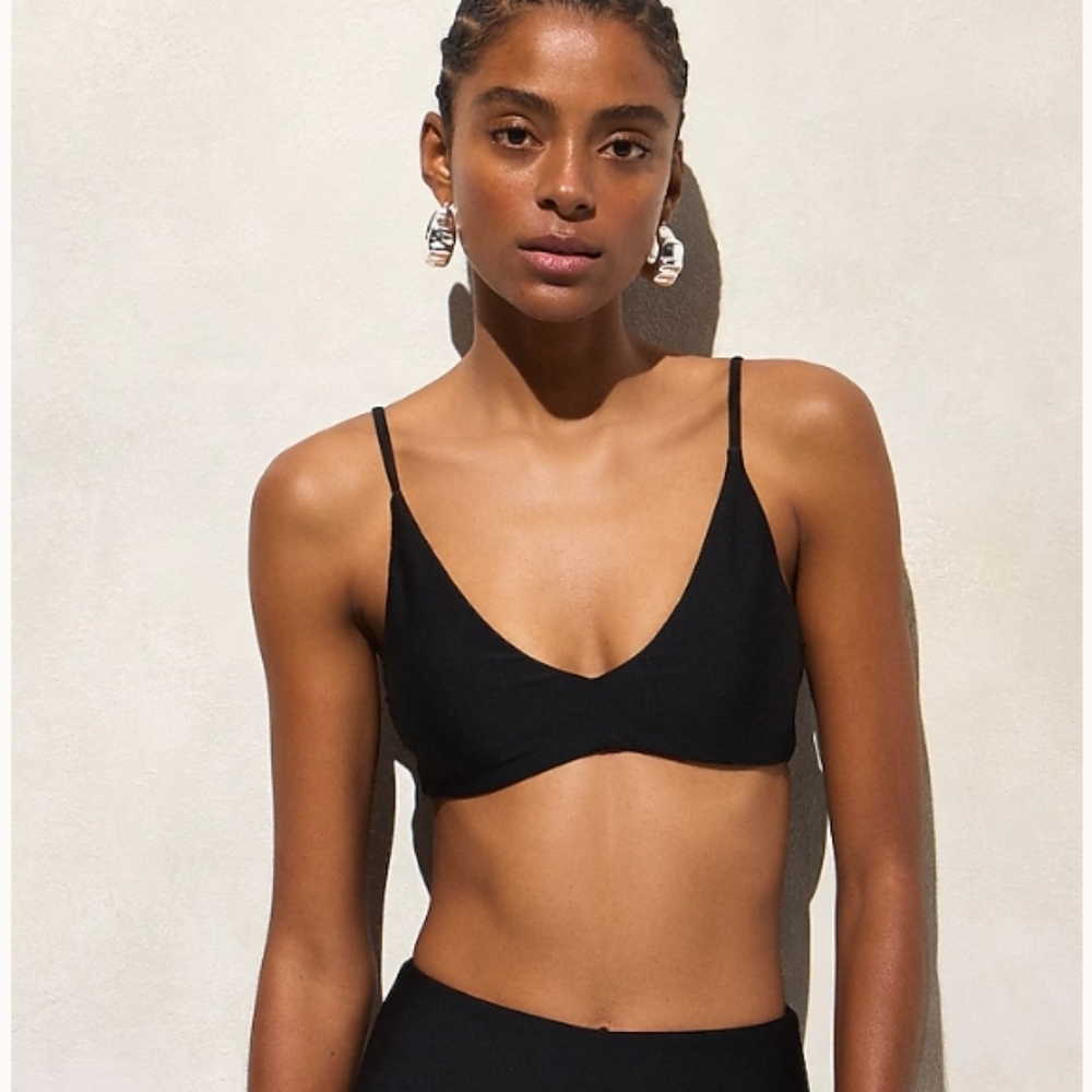 J.Crew Lana Bikini Top in Classic Sculpt - black